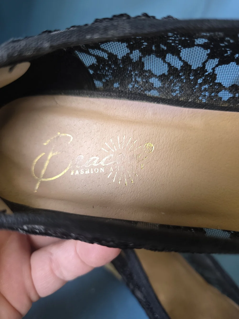 Beacon Black Lace Espadrille Wedge Heels  Size 10N
